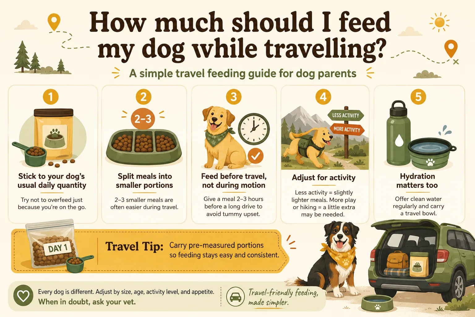 Travel feeding guide for dog parents