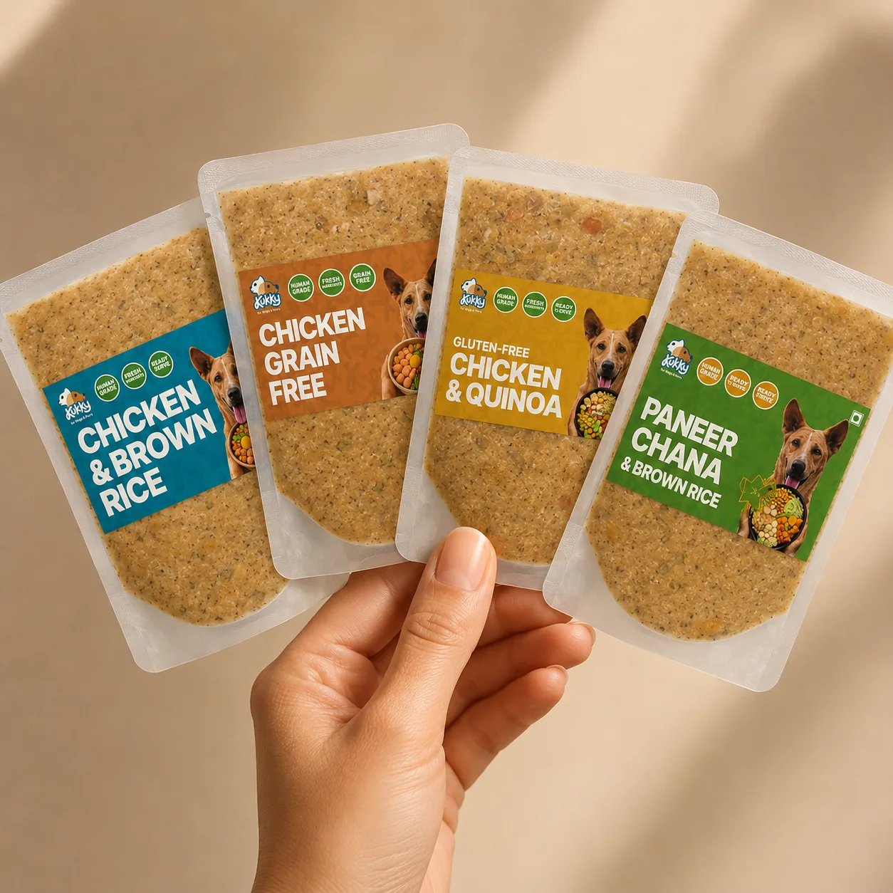 Kukky ready-to-eat dog food retort pouches