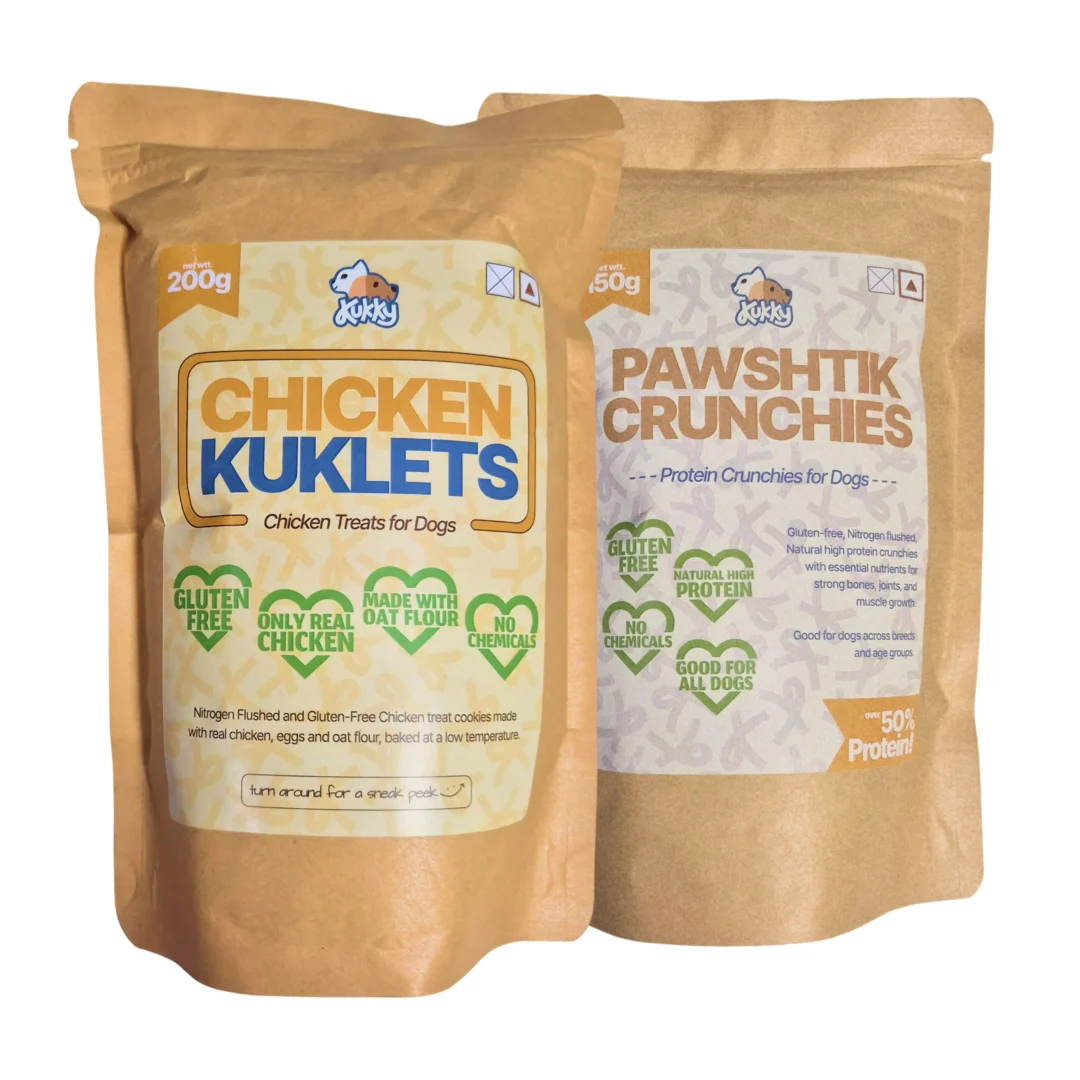 Chicken Dog Treats Combo (Chicken Kuklets, Pawshtik Crunchies)