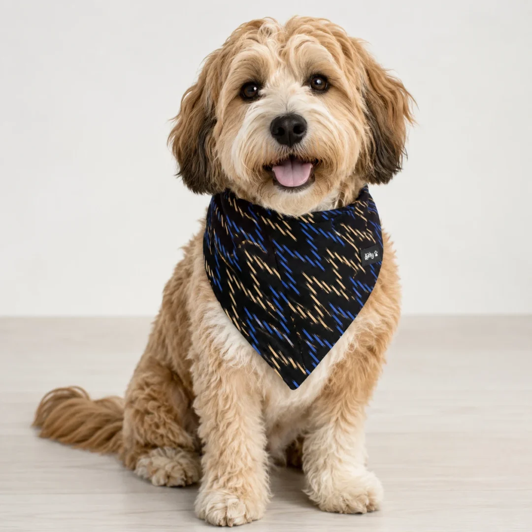 Midnight Streak Handmade Cotton Dog Bandana
